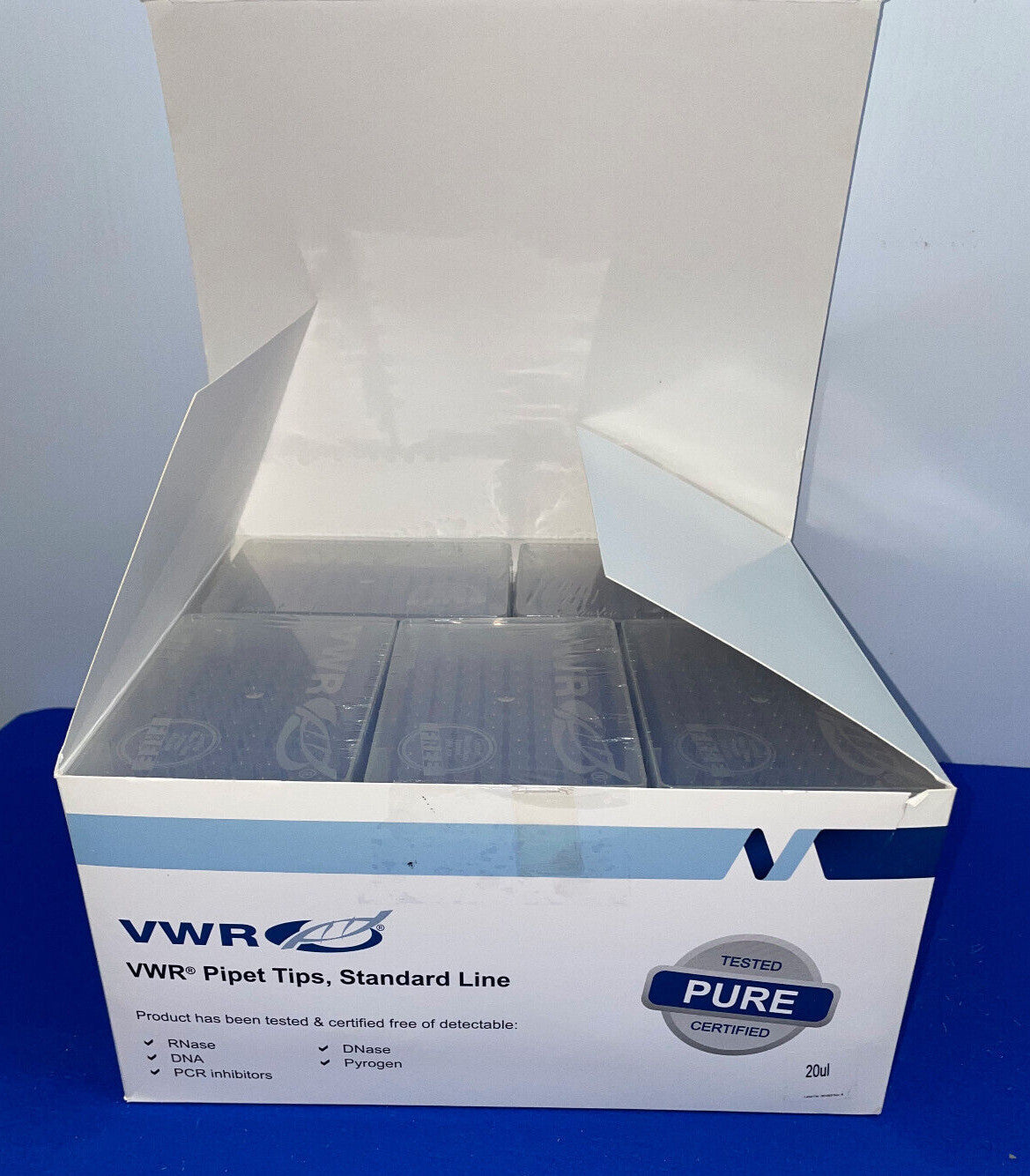 VWR 10017-064 EMBOUTS DE PIPETTES GAMME STANDARD 20 µl - 1 PAQUET DE 10 RACKS DE 96 EMBOUTS