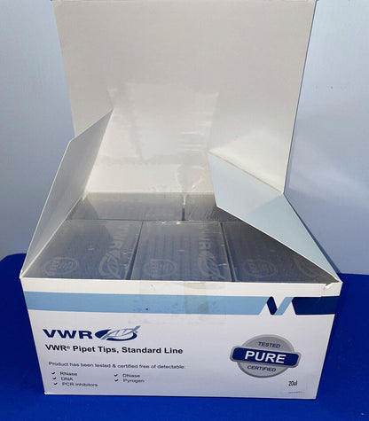 VWR 10017-064 EMBOUTS DE PIPETTES GAMME STANDARD 20 µl - 1 PAQUET DE 10 RACKS DE 96 EMBOUTS