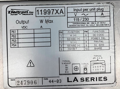 DELTRON POWER PRODUCTS LA SERIES 11997XA POWER SUPPLY RACK MOUNT (MISSING ONE)