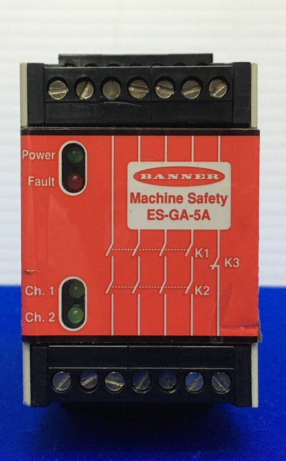 BANNER ES-GA-5A / ESGA5A MACHINE SAFETY CONTROL RELAY