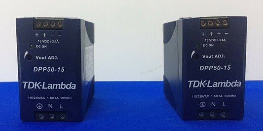1 LOT OF QTY 2 - TDK-LAMBDA DPP50-15 POWER SUPPLY POWER SUPPLIES