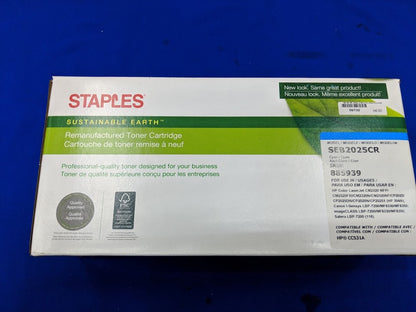 Cartouche de toner cyan reconditionnée Staples Sustainable Earth (modèle SEB2025CR)