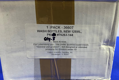 UNITED SCIENTIFIC SUPPLIES 36607 WASH BOTTLES NEW 125ML - 1 PKG OF 8 BOTTLES