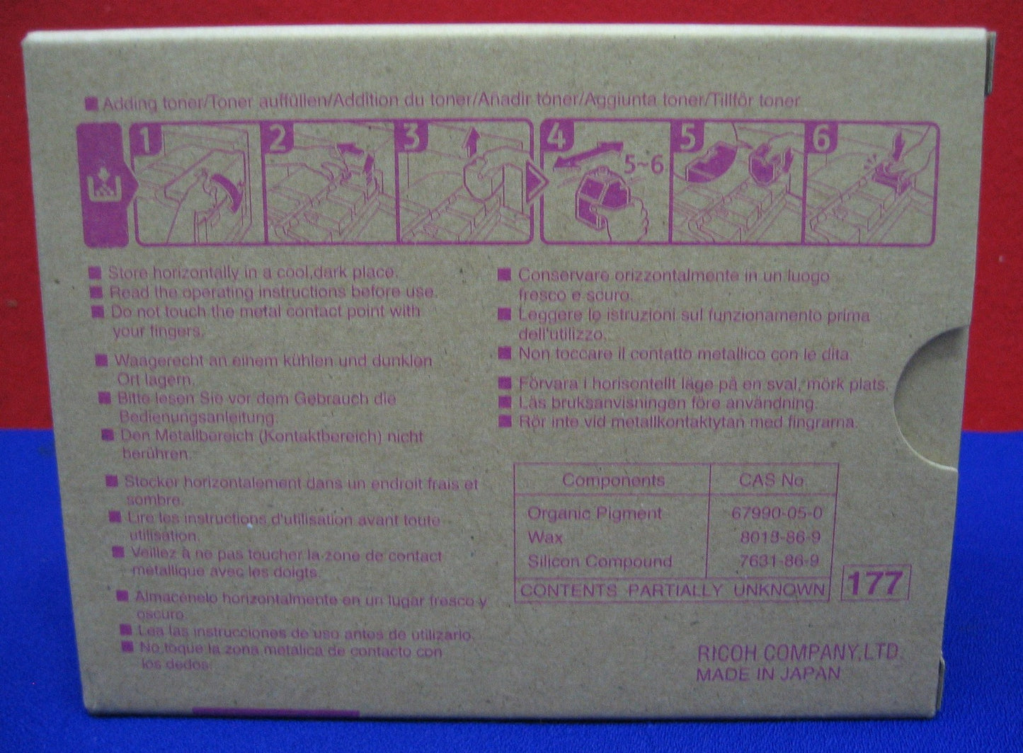 Ricoh Type R1 Toner Cassette Magenta Box Stamped 842319010 Part No. 888342