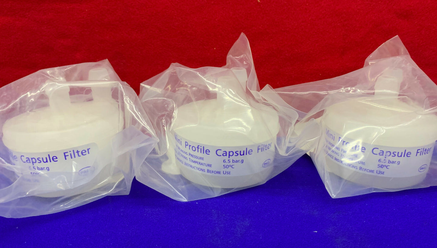 QTY 3 - PALL LIFE SCIENCES 12073 MINI PROFILE CAPSULE FILTERS