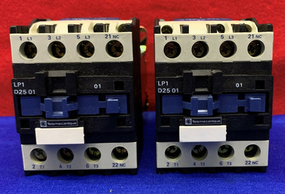 Lot van 2 Telemecanique (Schneider) LP1-D2501 BD 24V Contactor Spoel