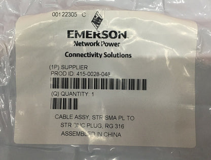 EMERSON NETWORK POWER CONNECTIVITY SOLUTIONS 415-0028-048 CÂBLE RF 