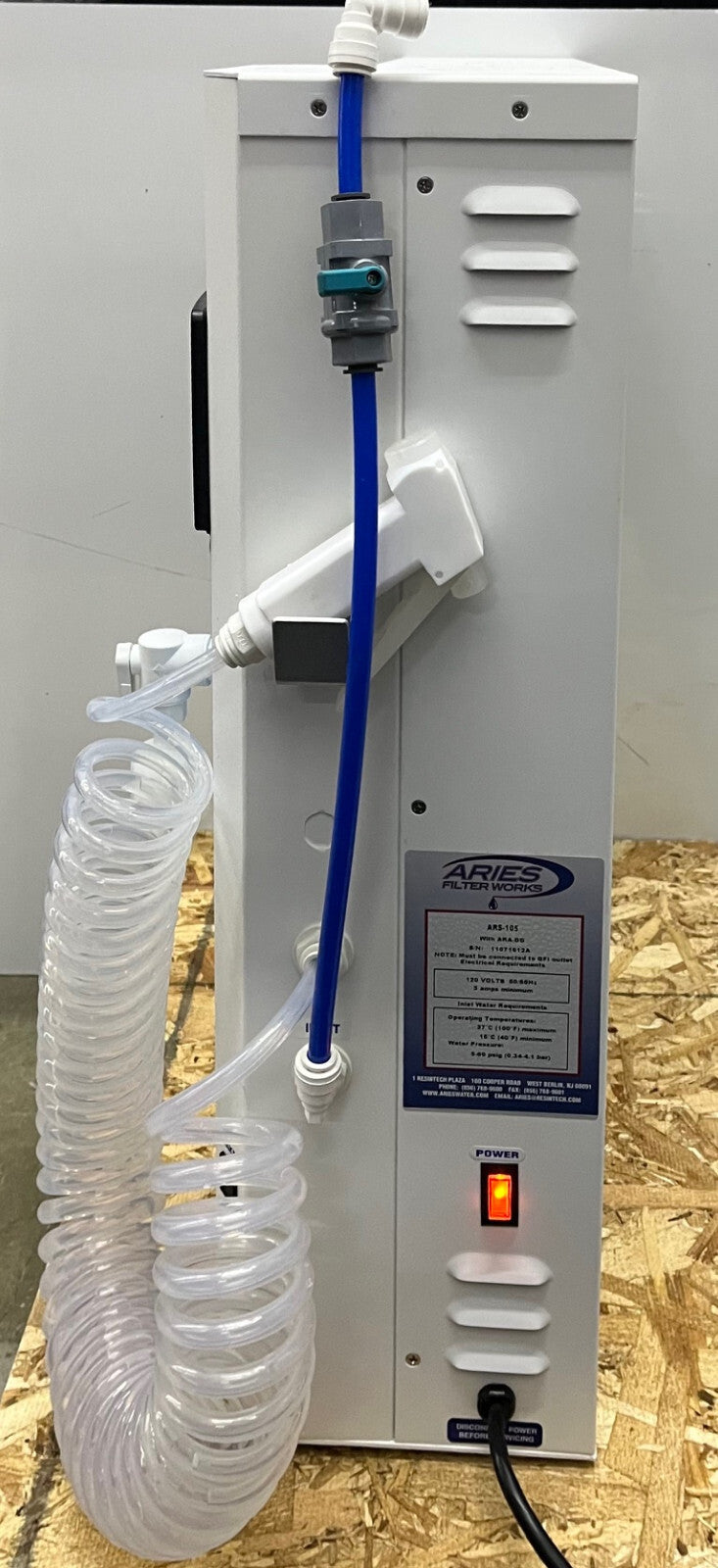 ARIES ARS-105 FILTERWORKS PURIFICATION HIGH PURITY WATER SYSTEM - PART/REPAIR