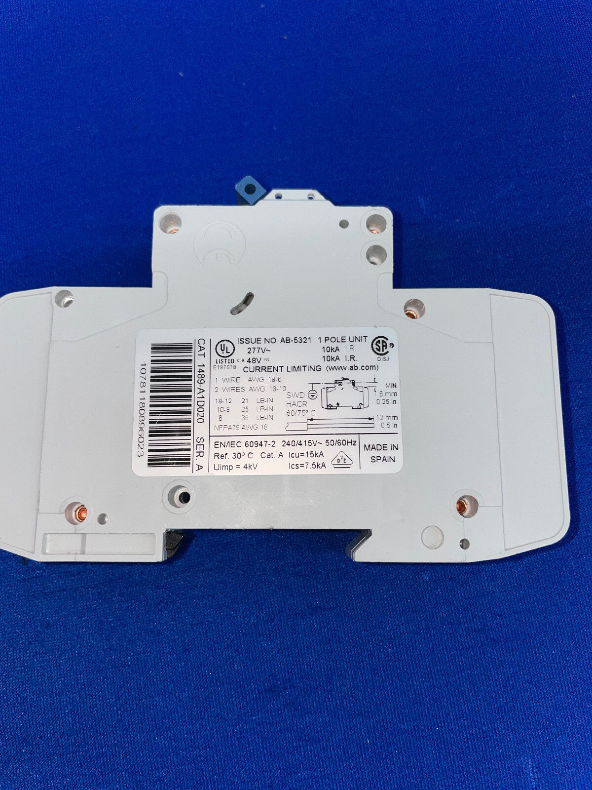 AB, 1489-A, MINI CIRCUIT BREAKER, SELLING AS 1 LOT QTY 2