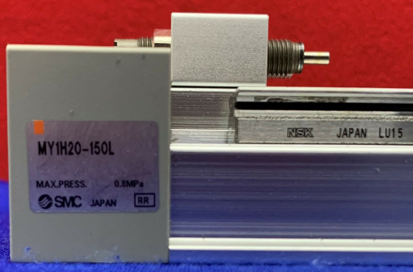 SMC Rodless Cylinder MY1H20-150L / MY1H20150L w/(2) SMC AS1201F Flow Controls