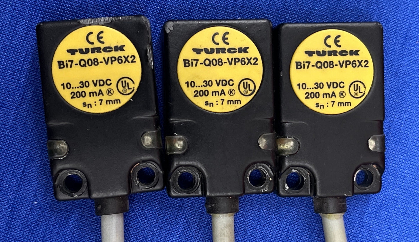 QTY 6 - TURCK Bi7-Q08-VP6X2-0.2M-RS-4.4T RECTANGULAR INDUCTIVE PROXIMITY SENSOR