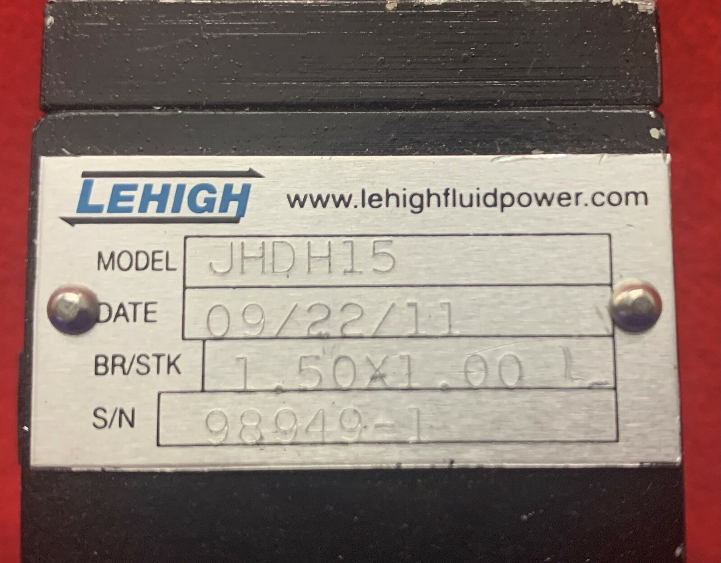 LEHIGH JHD Heavy Duty Air Cylinder JHDH15 BR/STK 1.5x1.00