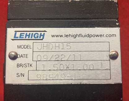 LEHIGH JHD Heavy Duty Air Cylinder JHDH15 BR/STK 1.5x1.00