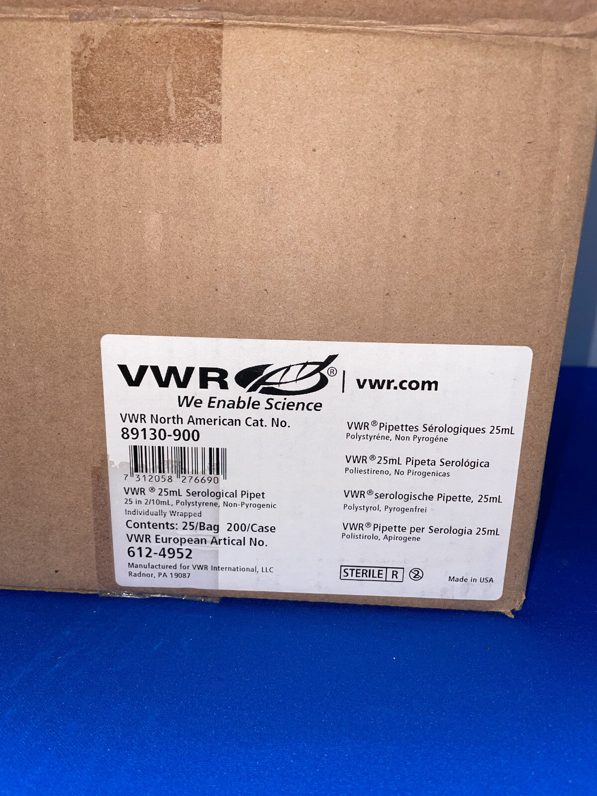 VWR, 25 ml SEROLOGISCHE PIPETTE, 8 PACKS MIT 25