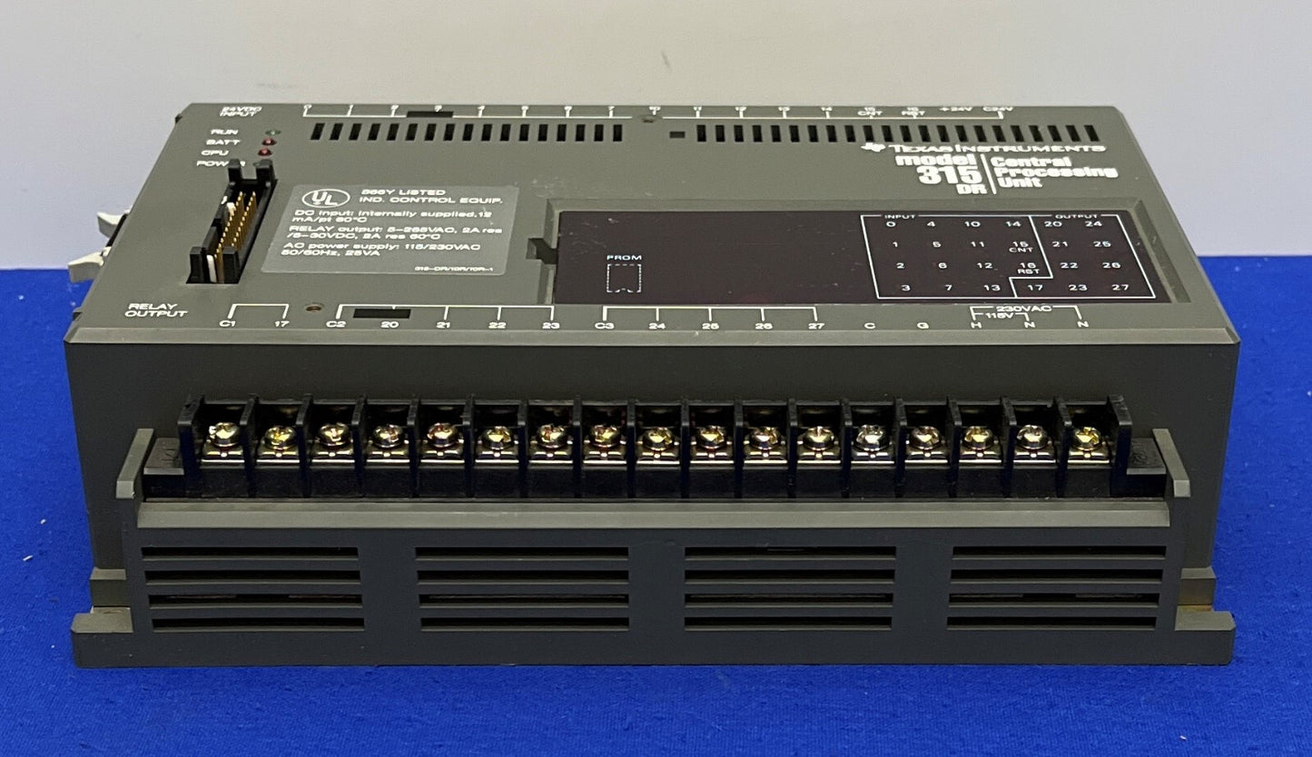 TEXAS INSTRUMENTS /SIEMENS 315DR CENTRAL PROCESSOR MODULE RELAY