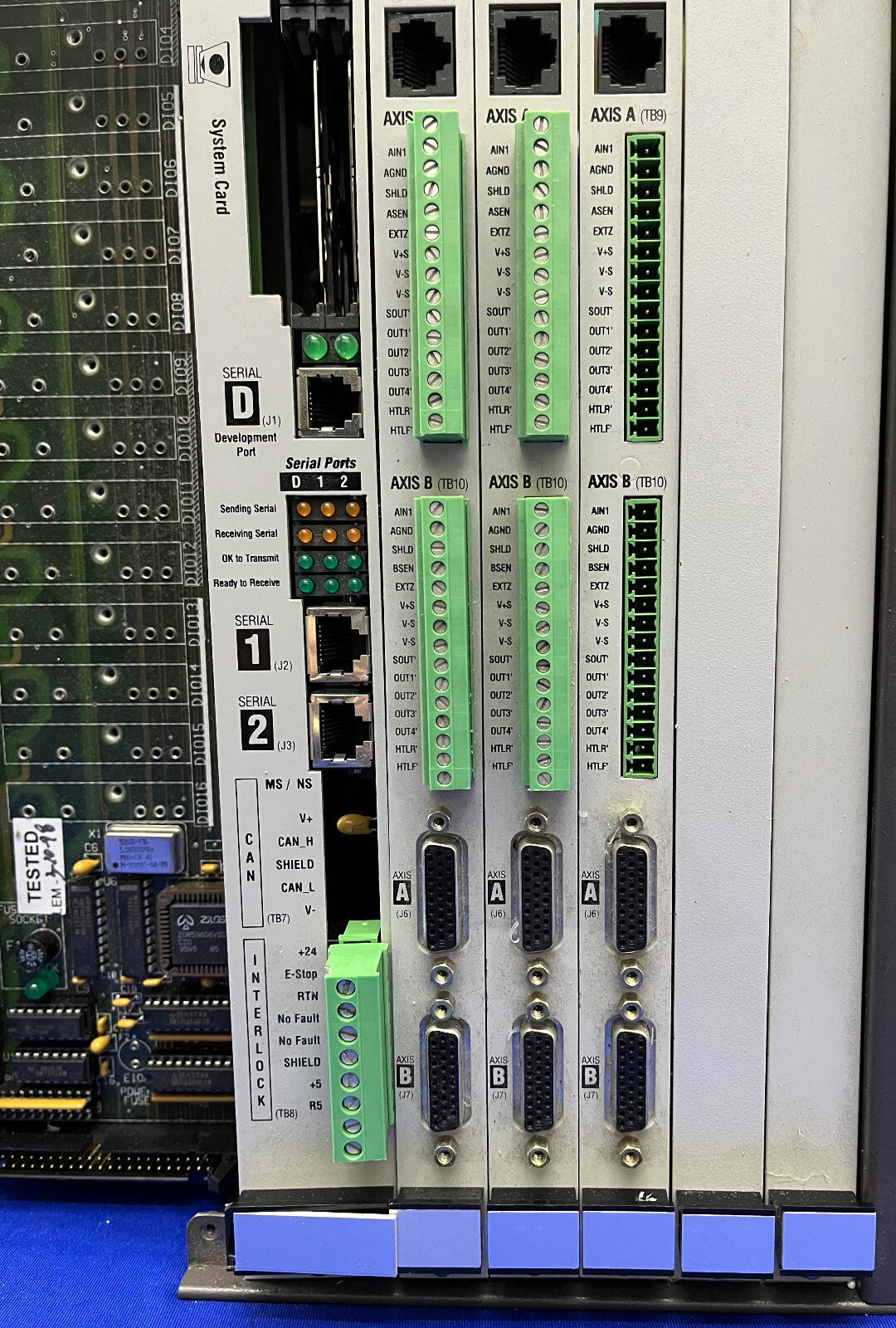 ORMEC MOTION CONTROLLER SERVO ORN-50/AXTS V1.3C 5 SLOT PROCESSOR - PARTS/REPAIR