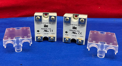 1 LOT QTY OF 2 - IDEC RSSDN-10A SOLID STATE RELAY W/COVER