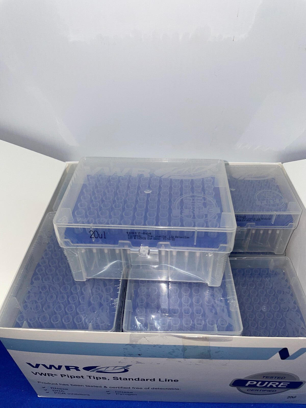 VWR 10017-064 EMBOUTS DE PIPETTES GAMME STANDARD 20 µl - 1 PAQUET DE 10 RACKS DE 96 EMBOUTS