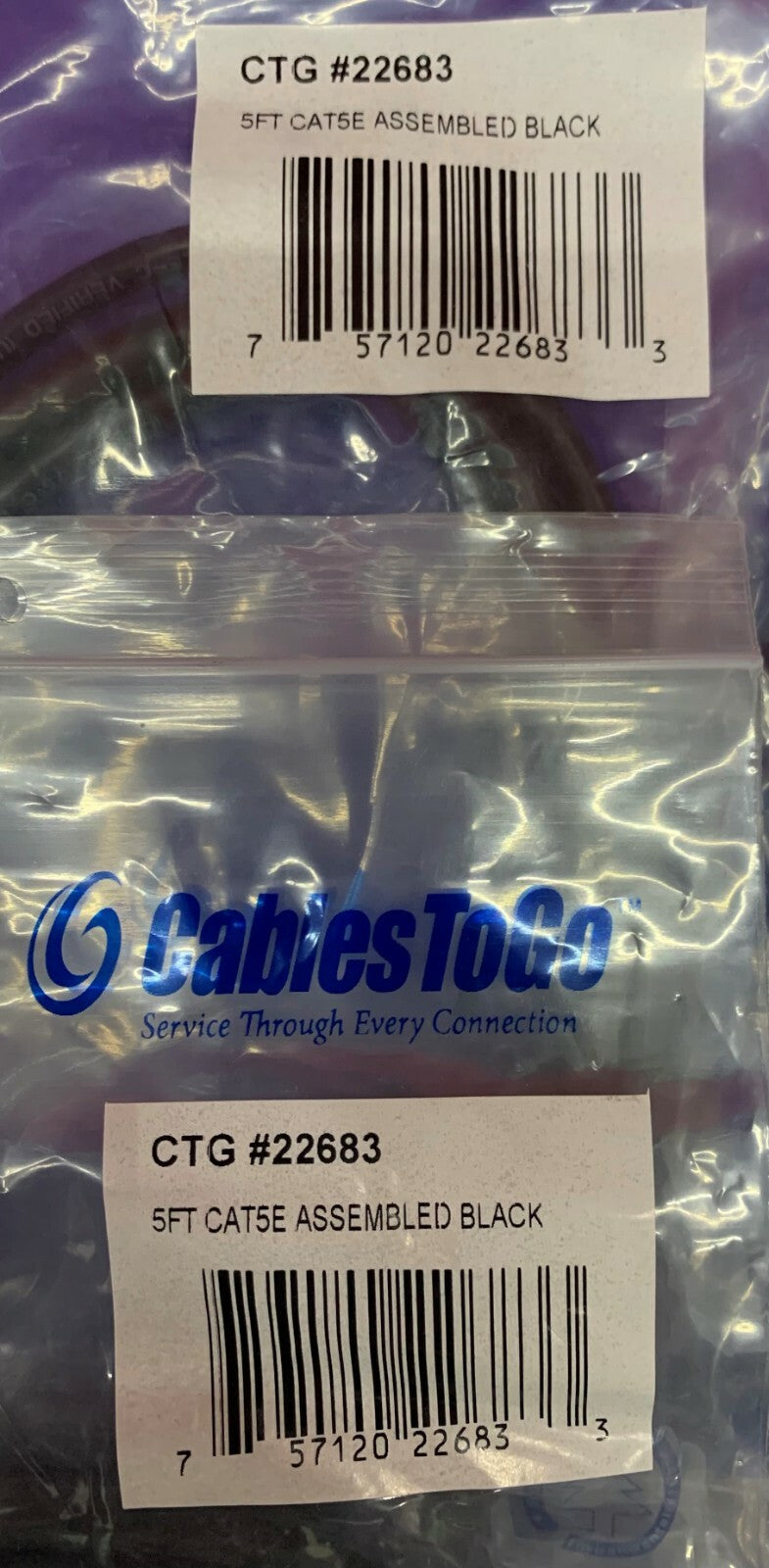 1 Lot Qty of 6 - Cables To Go  C2G 22683 5ft Cat5e Ethernet Network Patch Cable