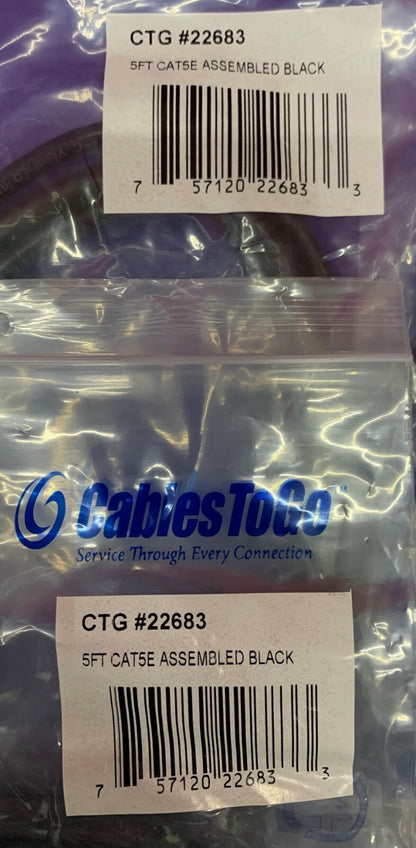 1 Lot Qty of 6 - Cables To Go  C2G 22683 5ft Cat5e Ethernet Network Patch Cable