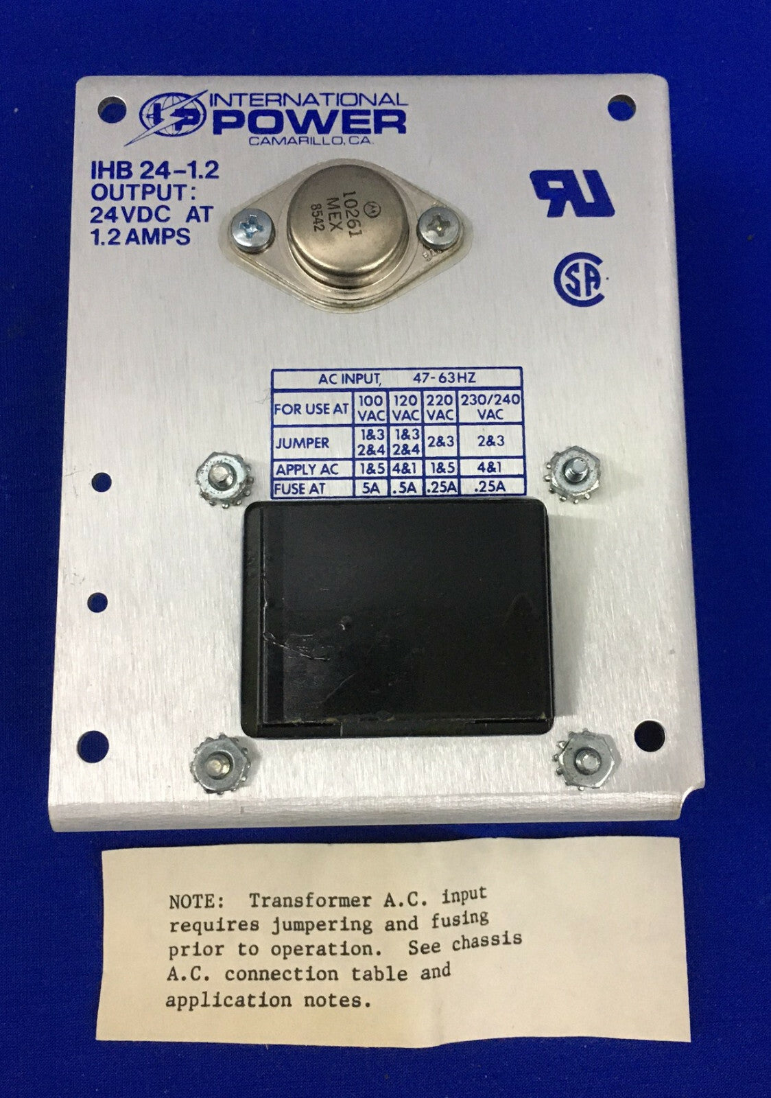 IP / INTERNATIONAL POWER IHB 24-1.2 / IHB24-1.2 / IHB2412 NETZTEIL