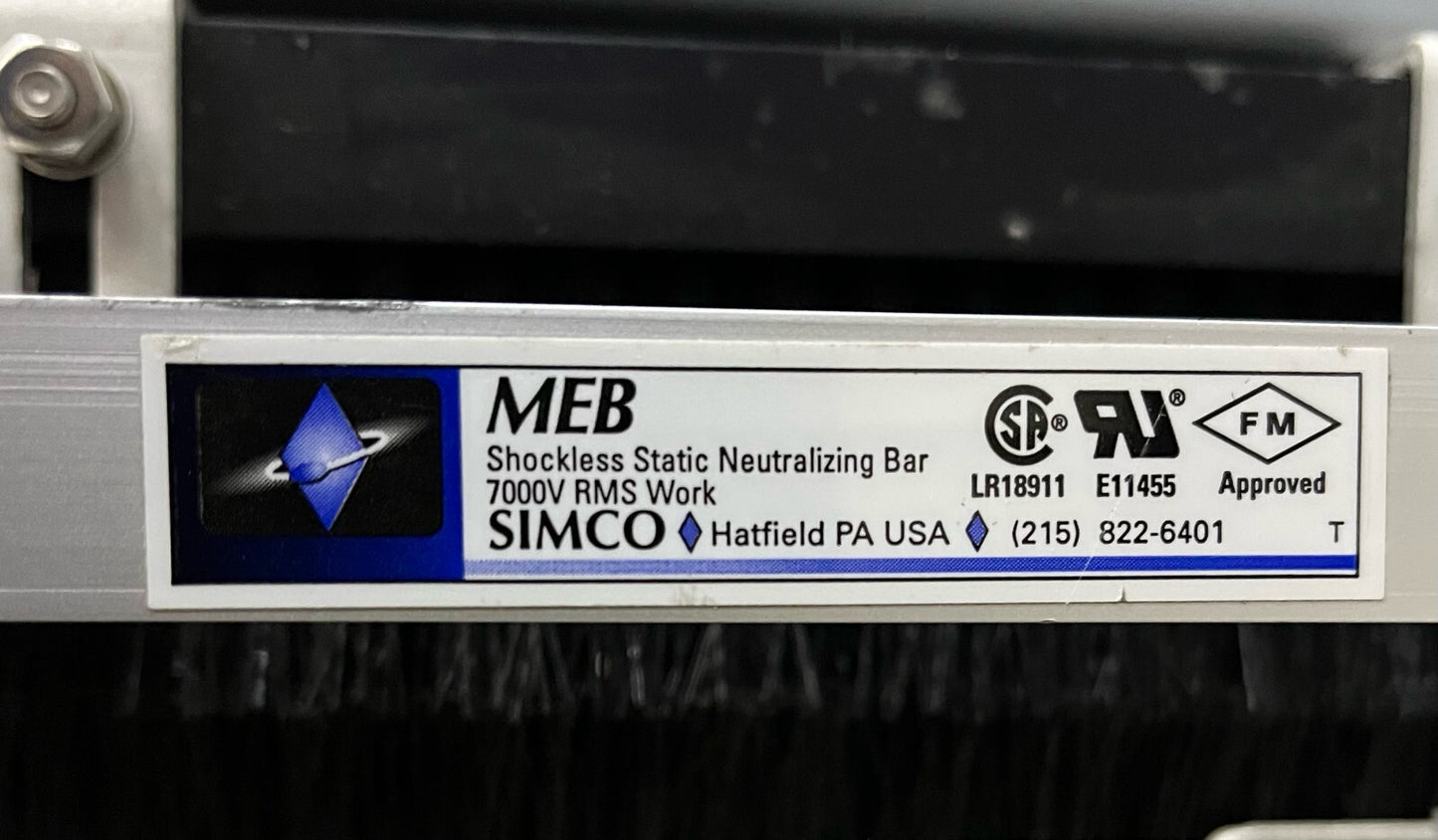 SIMCO STATIC CONTROL MODEL NWS 12" NEUTRO-VAC WEB CLEANING SYSTEM - PARTS/REPAIR