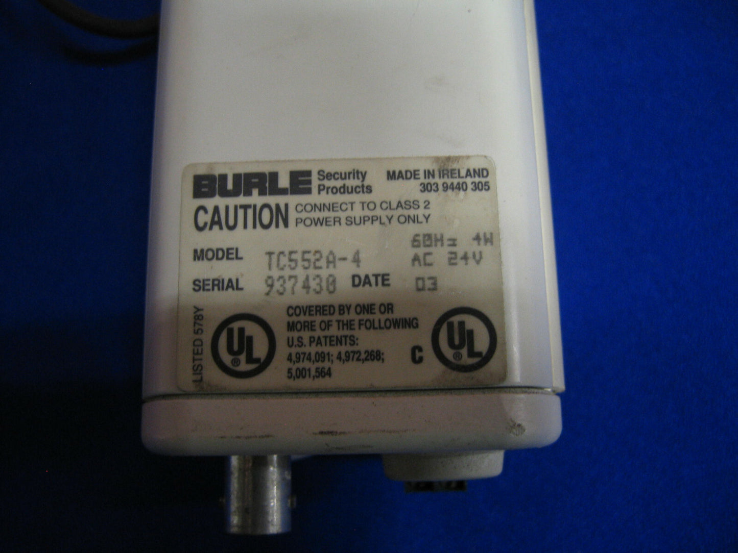 BURLE SECURITY CAMERA MODEL TC552A-4 BEIGE SECURITY CAMERA