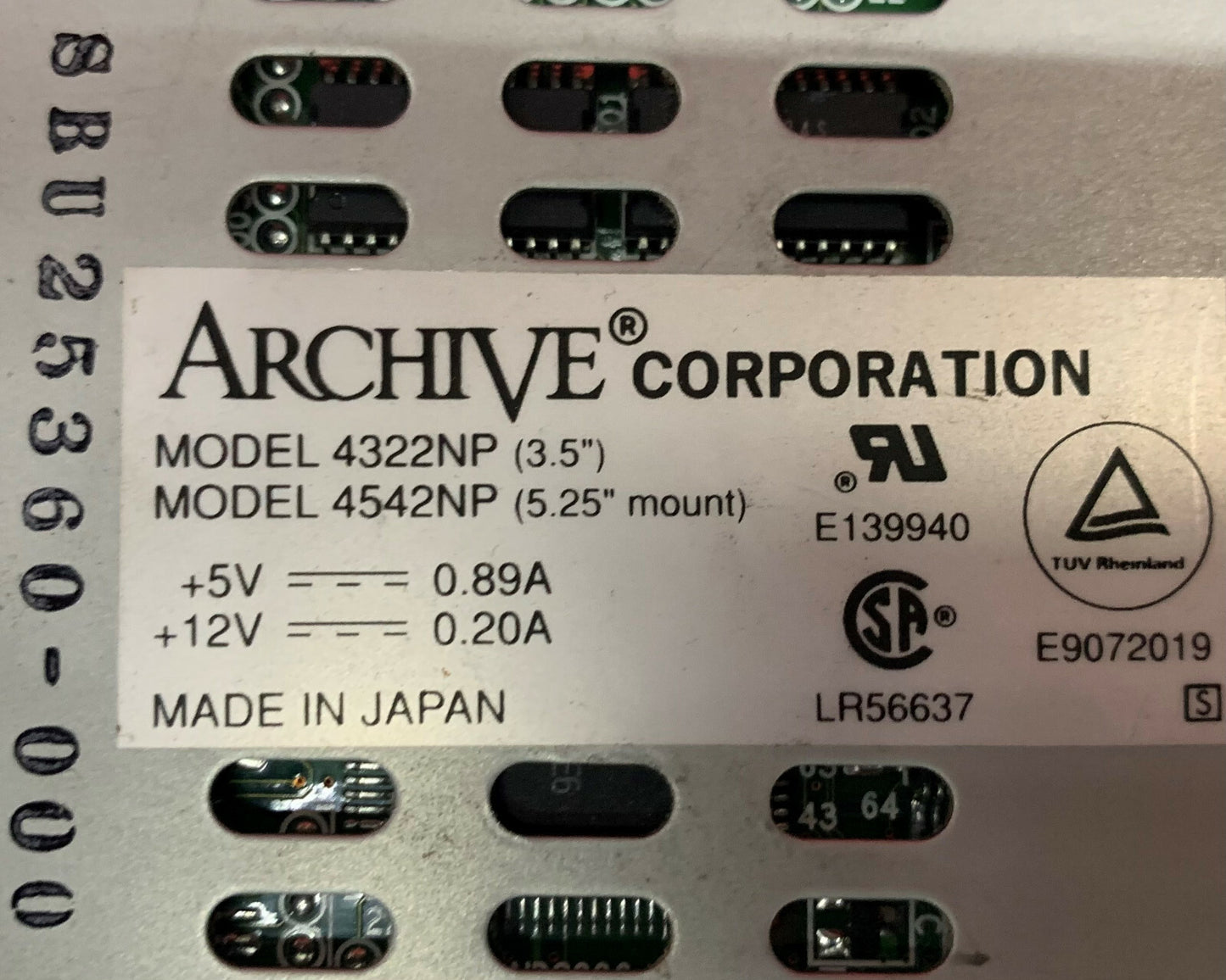 1 Lot Qty of 7 - Archive 4322NP 4542NP / 4322NP4542NP Tape Backup Tape Drive 3.5