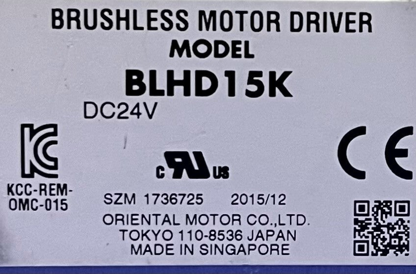 VEXTA ORIENTAL MOTOR BRUSHLESS MOTOR DRIVER BLHD15K  DC24V - LOT OF QTY 3