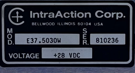 INTRAACTION CORP. E37.5030W MODULATOR VOLTAGE +28 VDC
