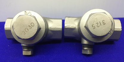 1 LOT QTY OF 2 - SHARPE 3/8 NPT SWING GATE CHECK VALVE CF8M