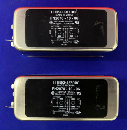 QTY 2 - SCHAFFNER FN2070-10-06 LINE FILTERS