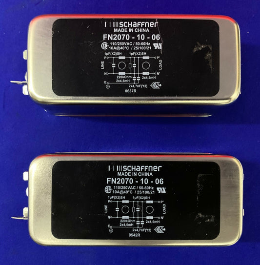 QTY 2 - SCHAFFNER FN2070-10-06 LINE FILTERS