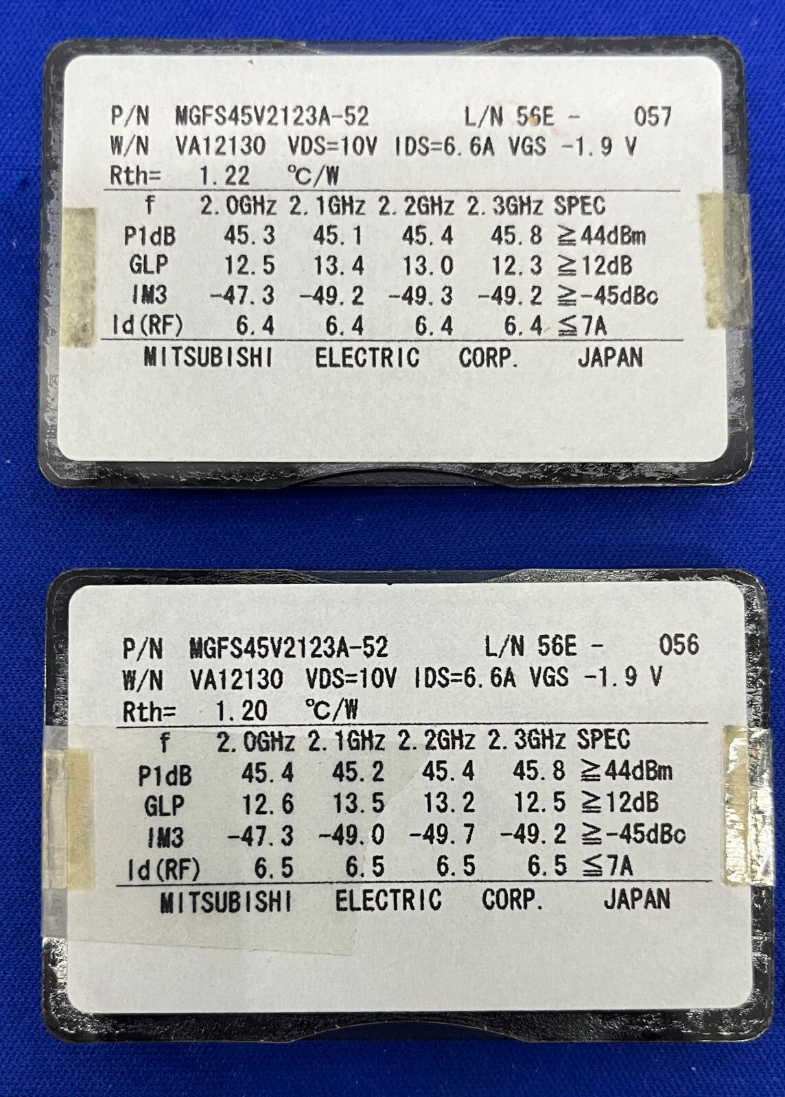 MITSUBISHI MGFS45V2123A-52 L/S BAND INTERNALLY MATCH POWER GaAs FET  1 LOT QTY 2