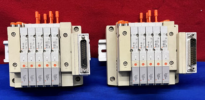 Lot of 2 SMC SS5V1 1011265-00-6 with (5) SV1100-5FU Solenoid Valves