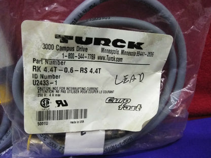 1 LOT DE QTE 2 - CORDON MOULÉ TURCK RK RK 4.4T-0.6-RS 4.4T / U2433-1 