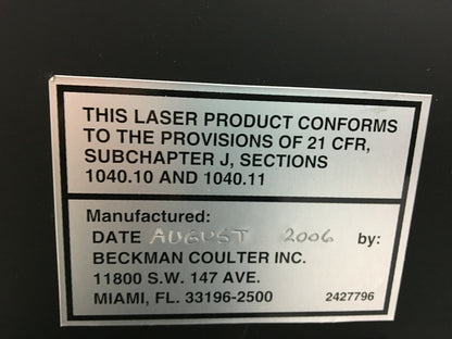 BECKMAN COULTER CELL LAB QUANTA SC 771917 SN AK340060 FOR PARTS OR REPAIR