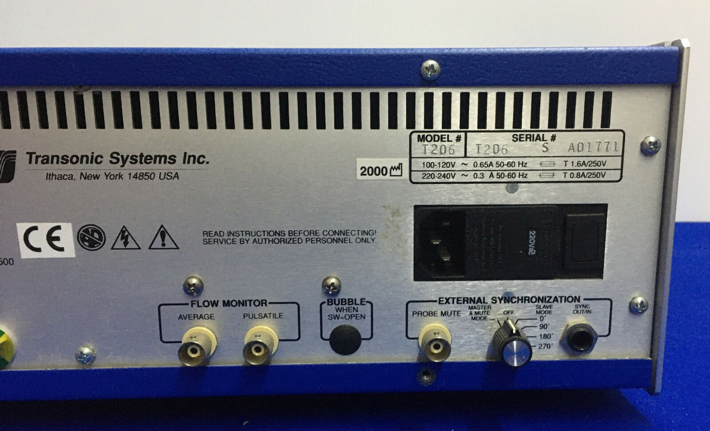TRANSONIC SYSTEMS T206 SMALL ANIMAL BLOOD FLOW METER