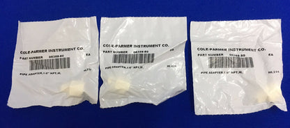 LOT OF 3 COLE-PARMER COLE PARMER 08359-80 QUICK-DISCONNECT PIPE ADAPTER FITTING
