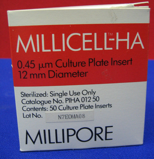 MILLIPORE PIHA 012 50 PIHA01250 LOT NO.N7EOMA08 0.45um CULTURE PLATE INSERTS
