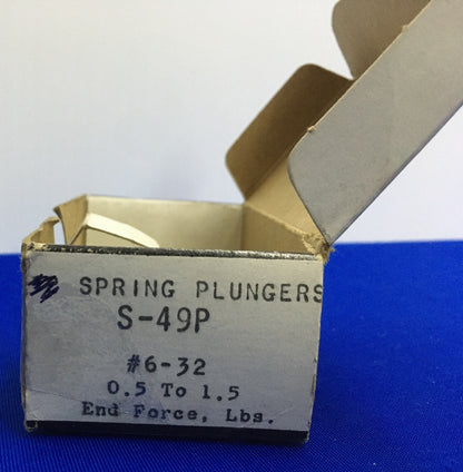 VLIER ENGINEERING S-49P SPRING PLUNGER #6-32  0.5 TO 1.5 END FORCE LBS