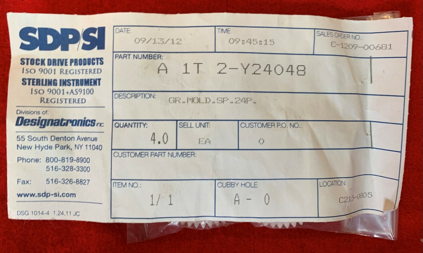 SDP/SI Acetal Plastic Gear w/Brass Hub A 1T 2-Y24048  GR.MOLD.SP.24P.