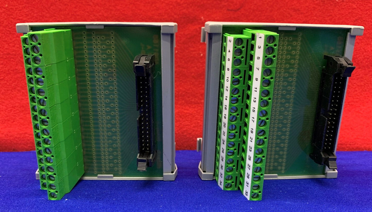 Lot of 2 - Connectwell 34 Wire Terminal Block Module IMIDC/34/H/L