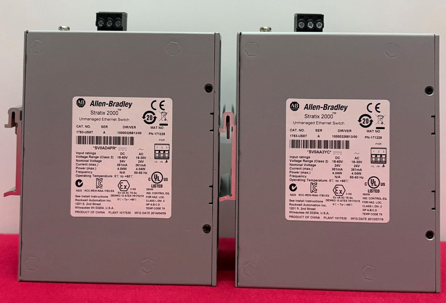 Allen Bradley AB 1783-US8T SER A STRATIX 2000™ UNMANAGED ETHERNET SWITCH - QTY 2