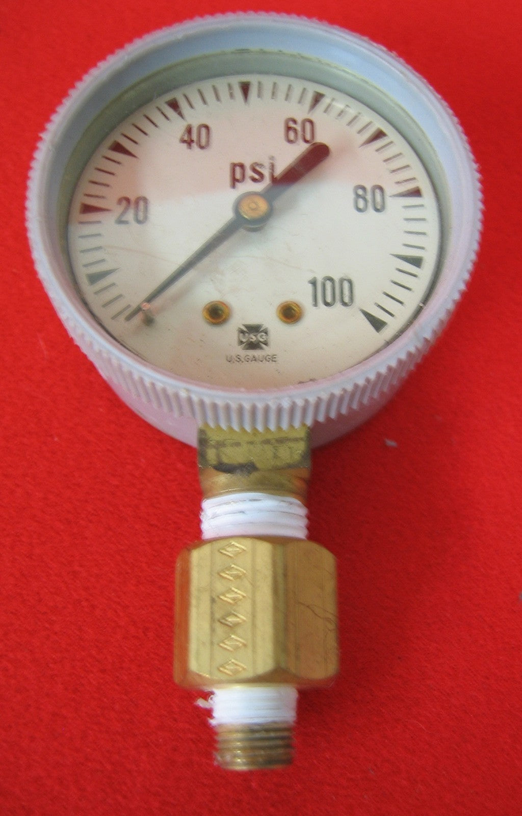 USG 100 PSI 0-100 PSI PRESSURE GAUGE GAGE BOTTOM CONNECT