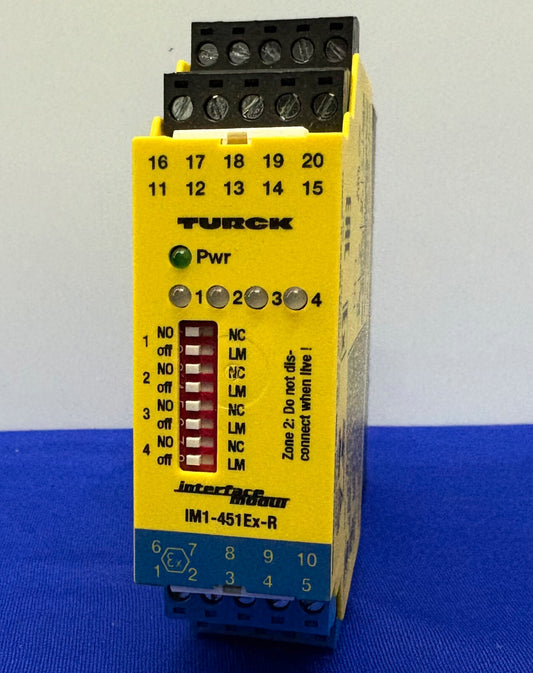 TURCK IM1-451Ex-R ISOLATING SWITCHING AMPLIFIER 4-CH LED INDICATOR