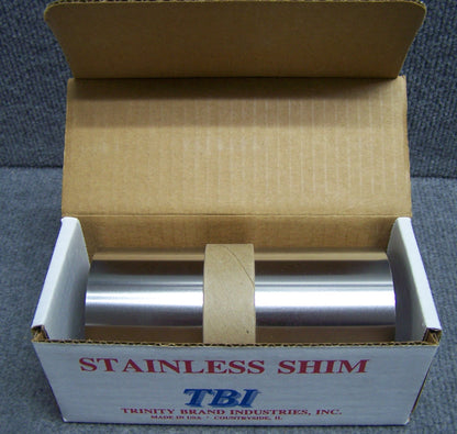 TRINITY BRAND SN-8 STAINLESS SHIM COIL 6" WIDE COIL 50" LENGTH 0.008 THICKNESS