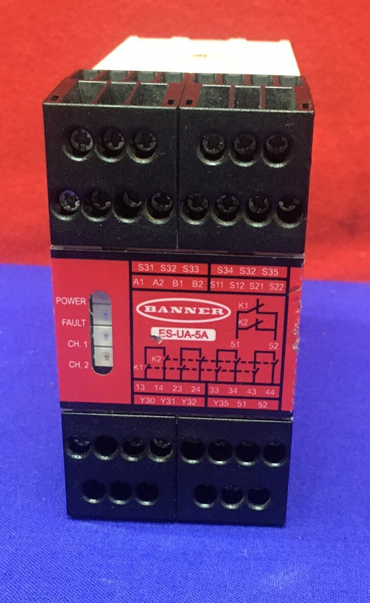 BANNER ENGINEERING ES-UA-5A SAFETY MODULE RELAY CONTROLLER