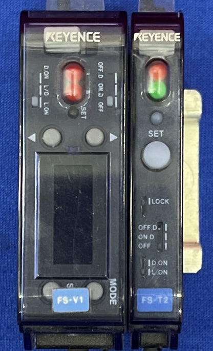 Keyence FS-V1 (1) und Keyence (1) FS-T2 Glasfasersensoren