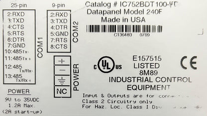 FANUC GE IC752BDT100 FD / IC752BDT100-FD BEDIENINGSINTERFACE DATAPANEL 240F